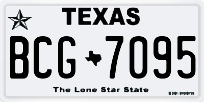 TX license plate BCG7095