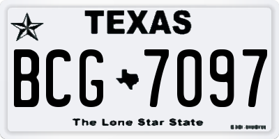 TX license plate BCG7097