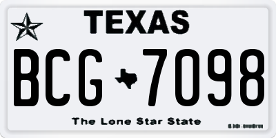 TX license plate BCG7098
