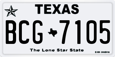 TX license plate BCG7105