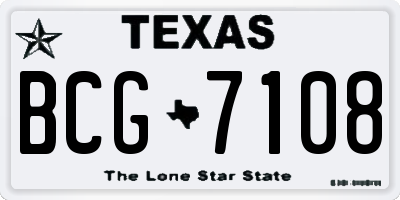 TX license plate BCG7108