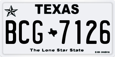 TX license plate BCG7126