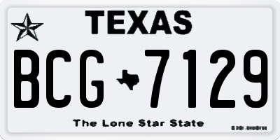 TX license plate BCG7129