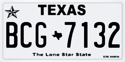 TX license plate BCG7132