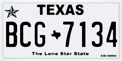 TX license plate BCG7134