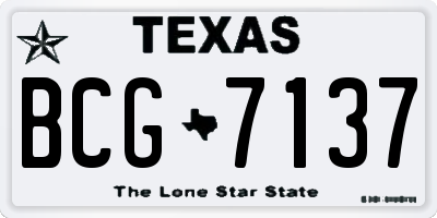 TX license plate BCG7137