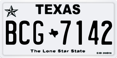 TX license plate BCG7142