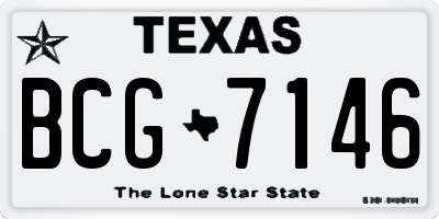 TX license plate BCG7146