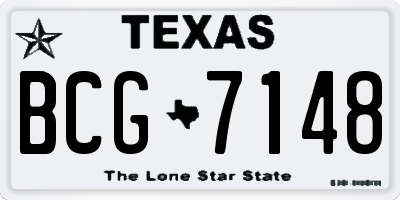 TX license plate BCG7148