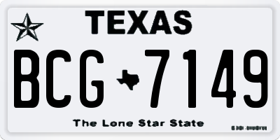 TX license plate BCG7149