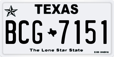 TX license plate BCG7151