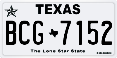 TX license plate BCG7152