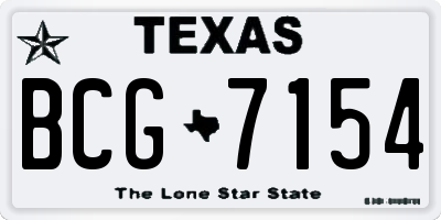 TX license plate BCG7154
