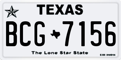 TX license plate BCG7156