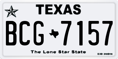 TX license plate BCG7157
