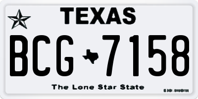 TX license plate BCG7158