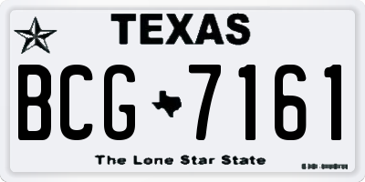 TX license plate BCG7161