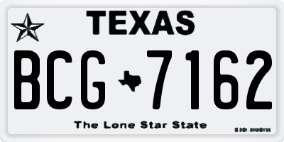 TX license plate BCG7162
