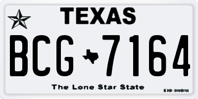 TX license plate BCG7164