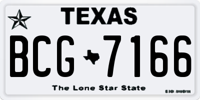 TX license plate BCG7166