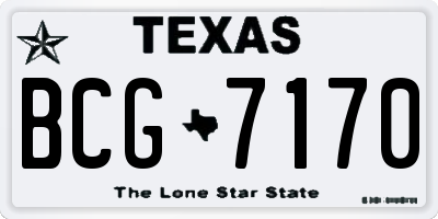TX license plate BCG7170