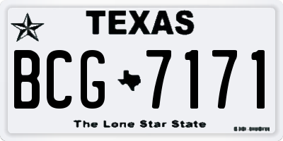 TX license plate BCG7171