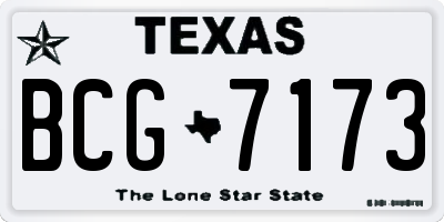 TX license plate BCG7173