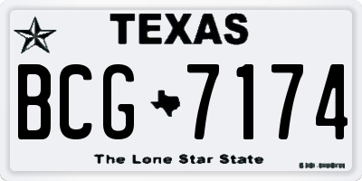 TX license plate BCG7174