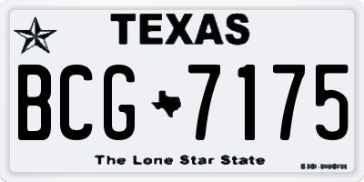TX license plate BCG7175