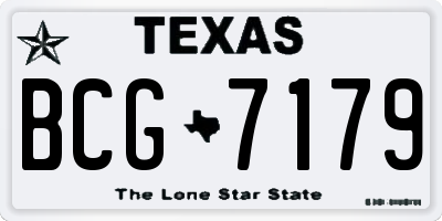 TX license plate BCG7179