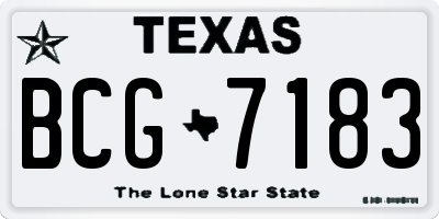TX license plate BCG7183