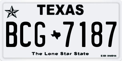 TX license plate BCG7187