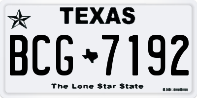 TX license plate BCG7192
