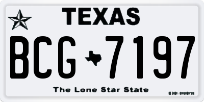 TX license plate BCG7197