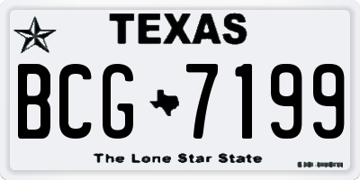TX license plate BCG7199