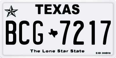 TX license plate BCG7217