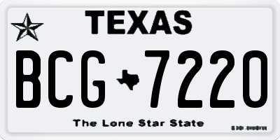 TX license plate BCG7220