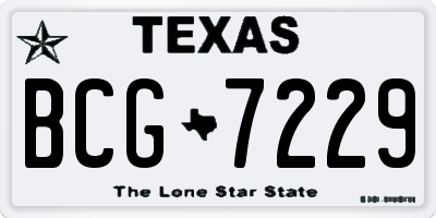 TX license plate BCG7229