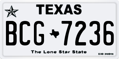 TX license plate BCG7236