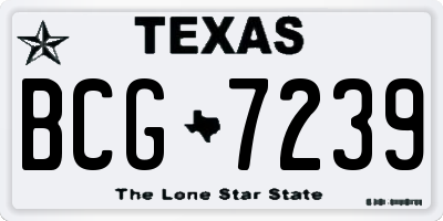 TX license plate BCG7239
