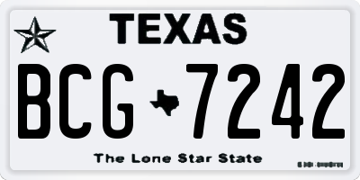 TX license plate BCG7242