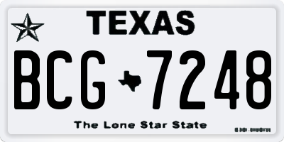TX license plate BCG7248