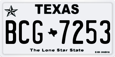 TX license plate BCG7253