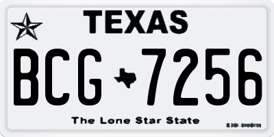 TX license plate BCG7256