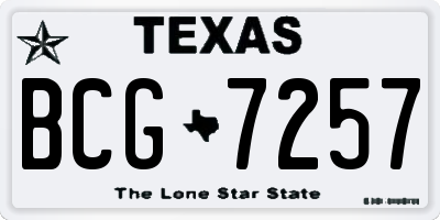 TX license plate BCG7257