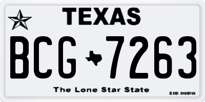 TX license plate BCG7263
