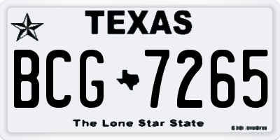 TX license plate BCG7265