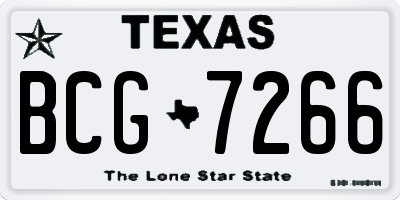 TX license plate BCG7266