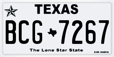 TX license plate BCG7267