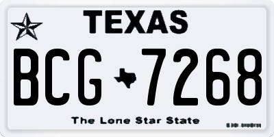 TX license plate BCG7268